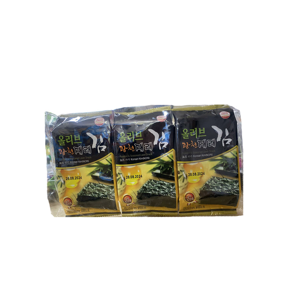 Snack De Alga Nori Coreano Con Aceite De Oliva 4g X 3 Alimentacion Asiatica Kimjia 7227