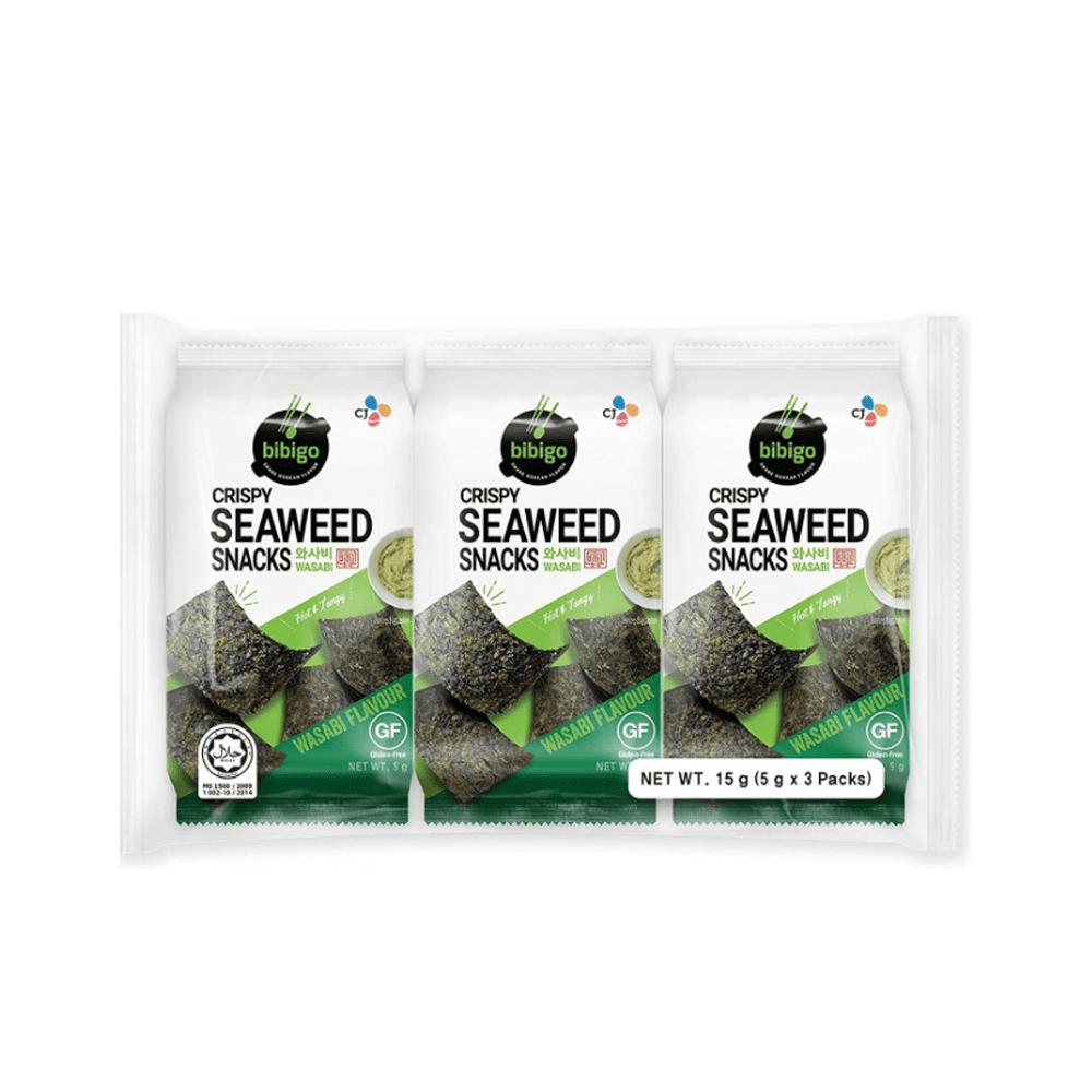 Snack De Alga Nori Crujientes Sabor A Wasabi 5g X 3 Bibigo Alimentacion Asiatica Kimjia 3628